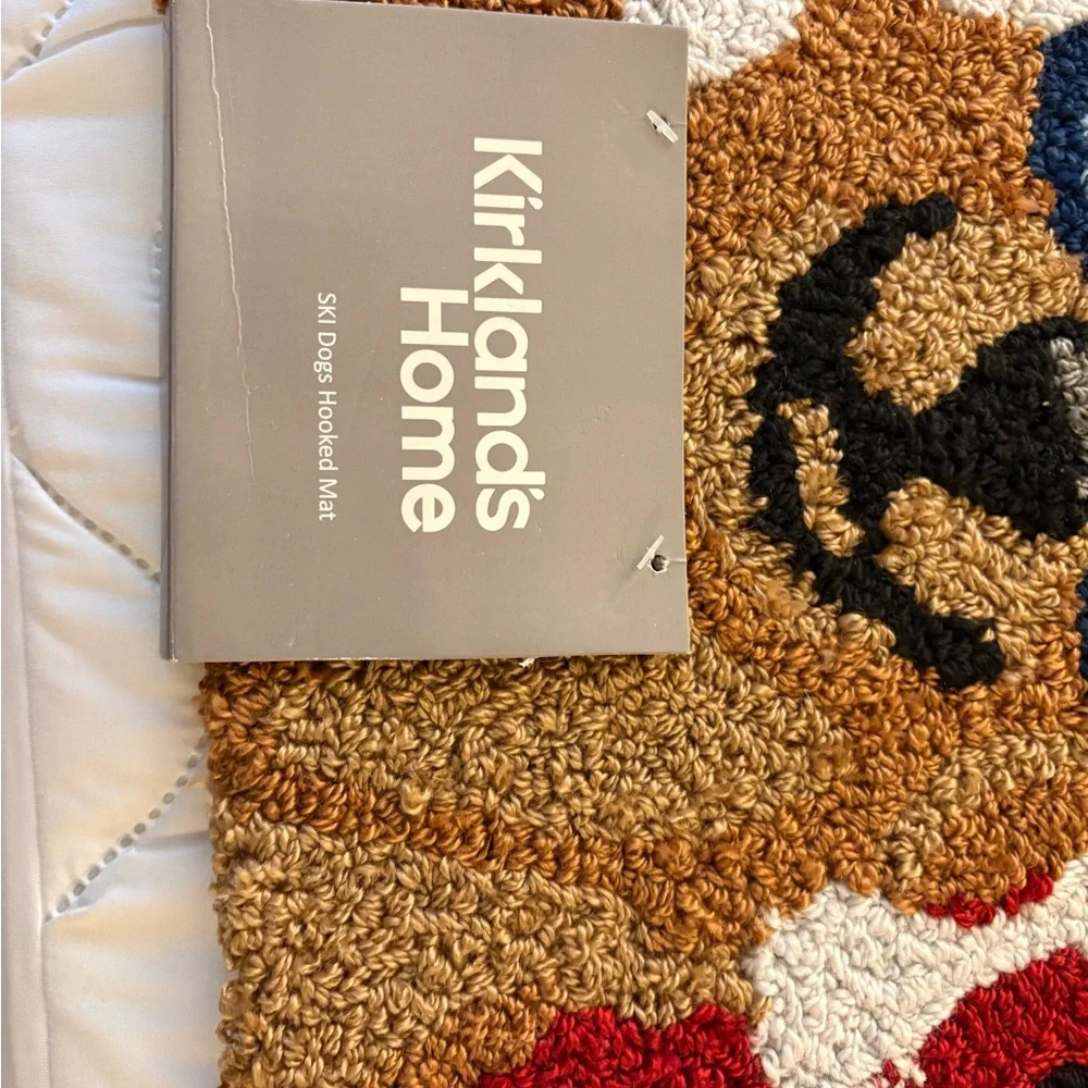 Kirklands Winter Dogs Door Mat - Red, Blue, Green